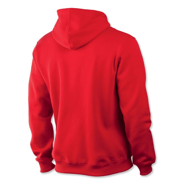 rote Rückseite des Hoodies