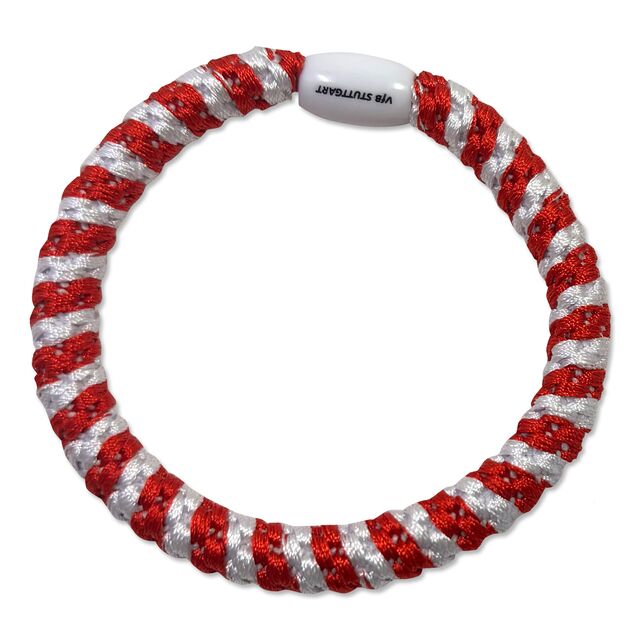 weiß-rotes Haargummi