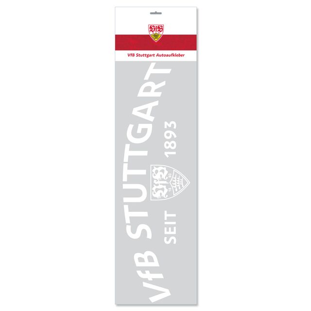 Autoaufkleber VfB Stuttgart seit 1893 mit VfB Wappen in der Verpackung