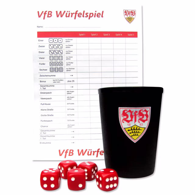 VfB Würfelspiel mit Block