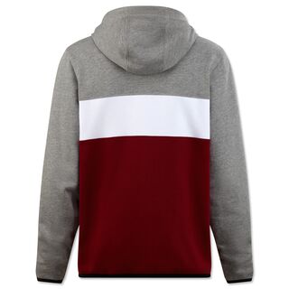 Rückseite der Kapuzensweatjacke STUTTGART in Weiß, Grau und Rot
