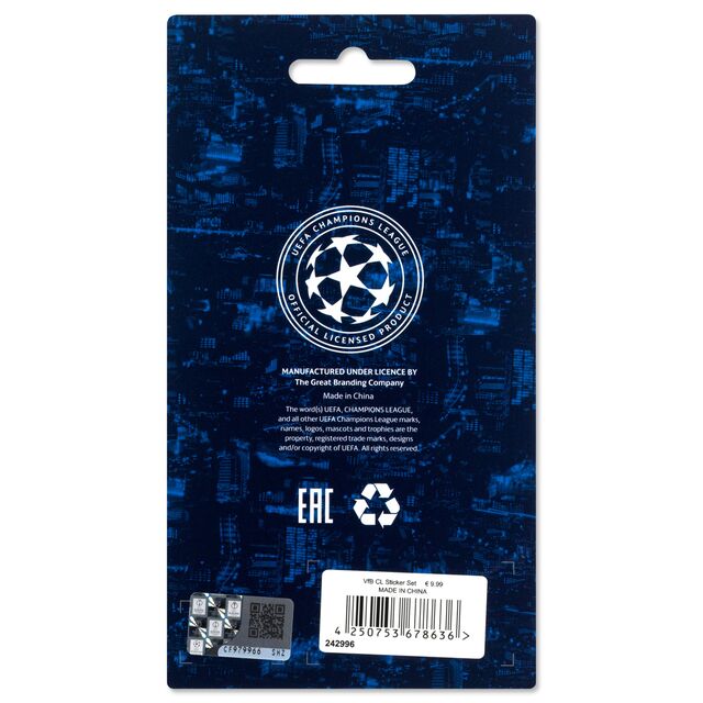 Rückseite der Verpackung mit Informationen zum Sticker Set