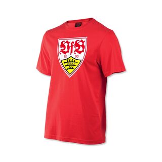 rotes T-Shirt mit großem VfB Wappen