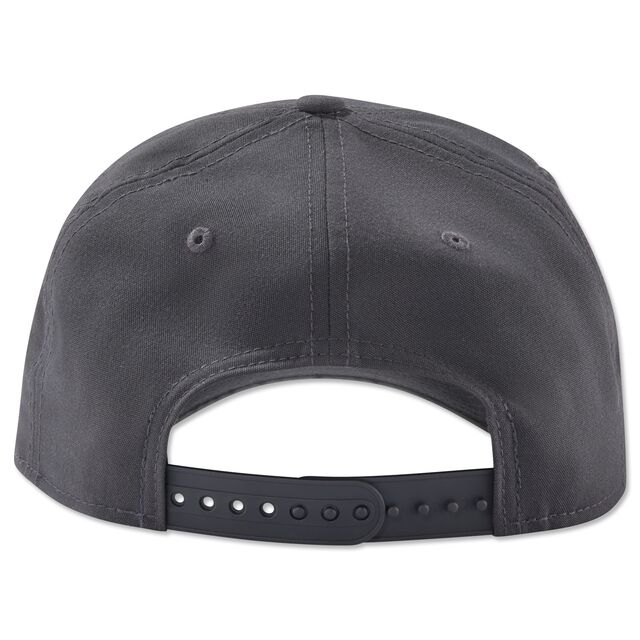 graue Rückseite der Cap mit Snapback zur Größeneinstellung