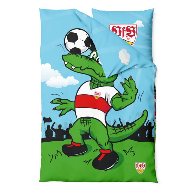 Bettwäsche mit Fritzle beim Fußballspielen
