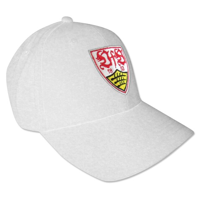 weiße Kappe mit VfB Wappen auf der Vorderseite