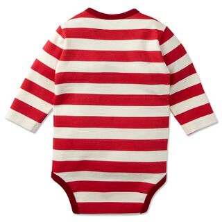 rot-weiß gestreifte Rückseite des Baby Bodies