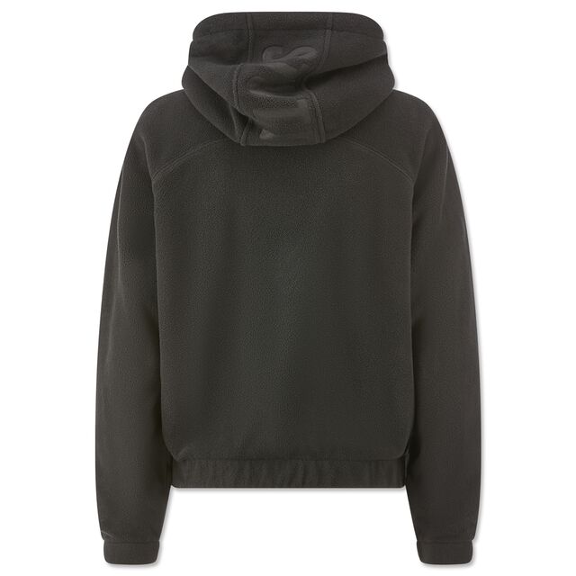 schwarze Rückseite des Hoodies mit Aufschrift Stuttgart auf der Kapuze