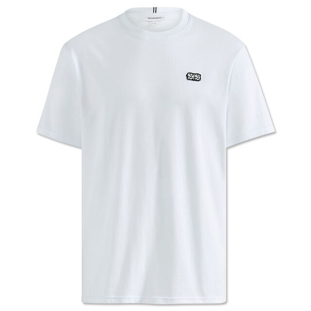 weißes T-Shirt mit kleinem weißen VfB Wappen auf der Brust