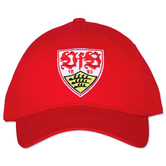 rote Cap mit VfB Wappen auf der Vorderseite