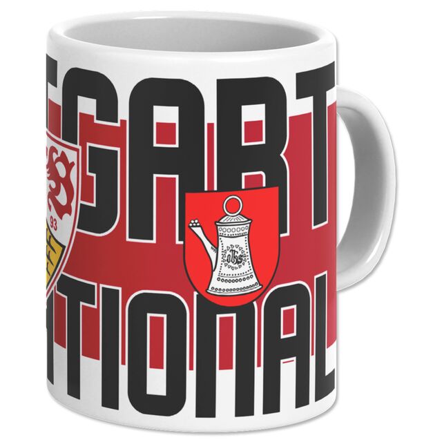 Tasse mit der Aufschrift Stuttgart International und dem Cannstatter Kännle