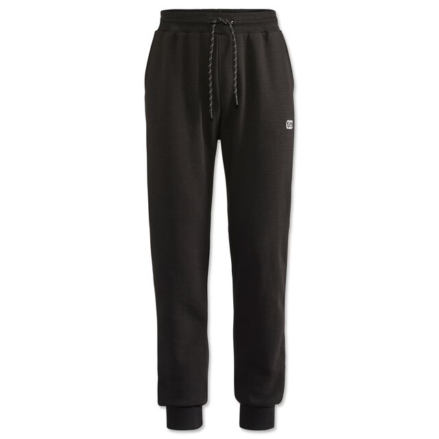 schwarze Jogginghose mit Kordelzug und kleinem VfB Logo auf dem linken Bein