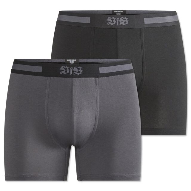 eine schwarze und eine graue Boxershorts mit VfB Logo