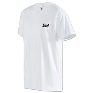 weißes T-Shirt mit schwarzem VfB Logo auf der Brust