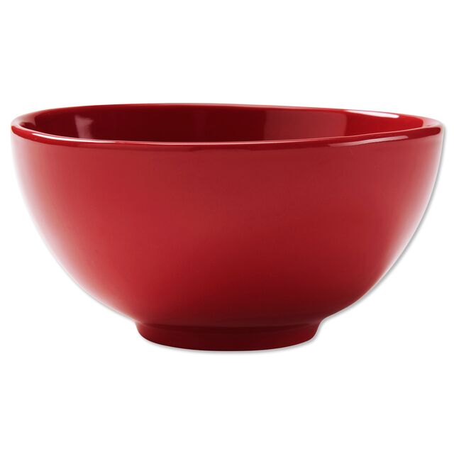 rote Müslischale von hinten