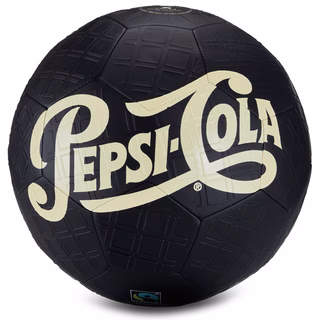 Schwarzer Ball mit Schriftzug Pepsi Cola und VfB Wappen 