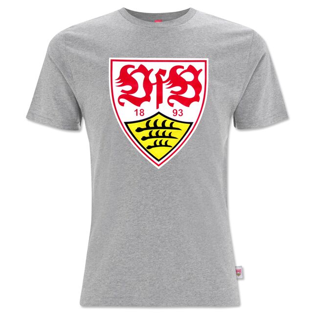 graues T-Shirt mit VfB-Wappen mit Damenschnitt 