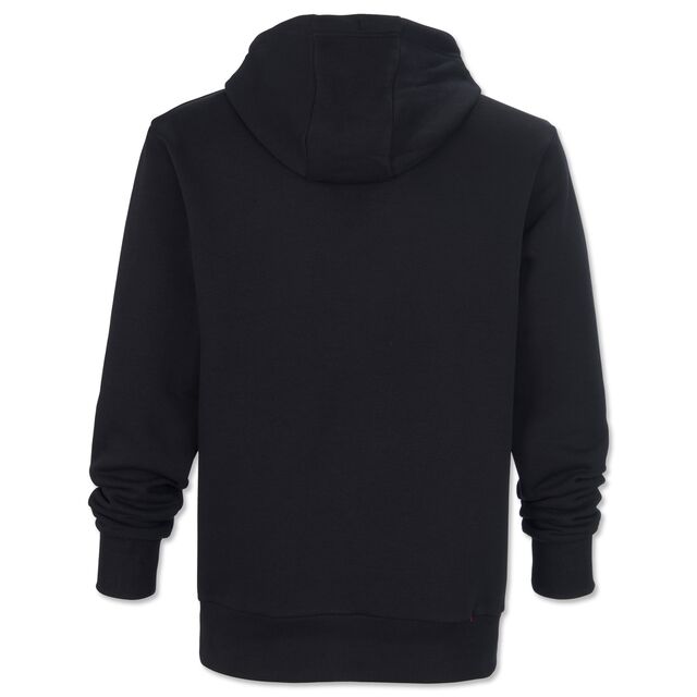 schwarze Rückseite des Hoodies
