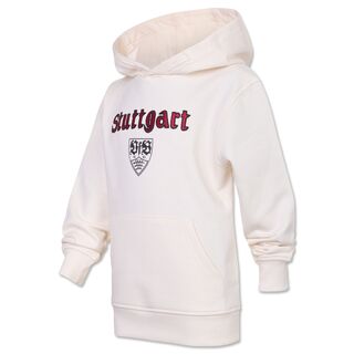 Hoodie in Offwhite mit Aufschrift Stuttgart und VfB Wappen