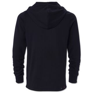 schwarze Rückseite des Strickhoodies