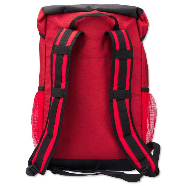 schwarz-rote Rückseite des VfB Rucksacks Tradition
