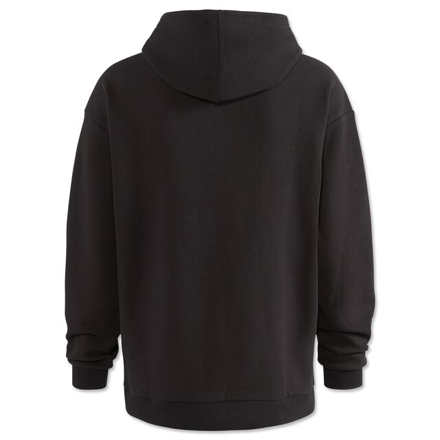 schwarze Rückseite des Hoodies