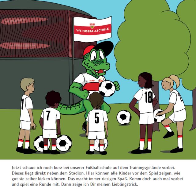 Seite mit Bild und Text aus dem Kinderbuch Fritzles Heimspiel