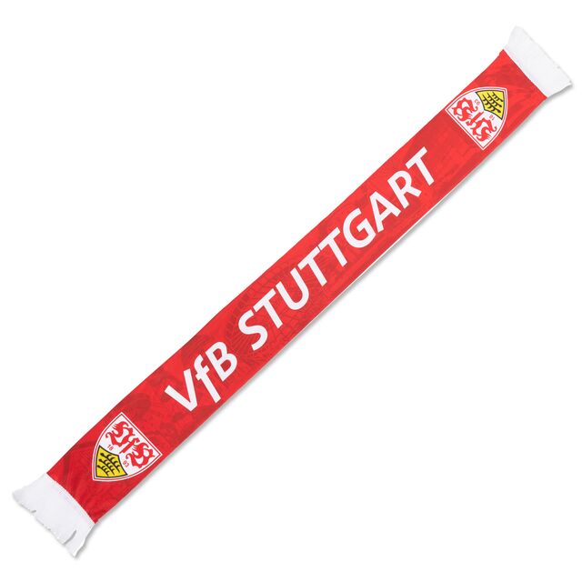 roter Schal mit VfB Wappen an beiden Enden und der Aufschrift VfB Stuttgart