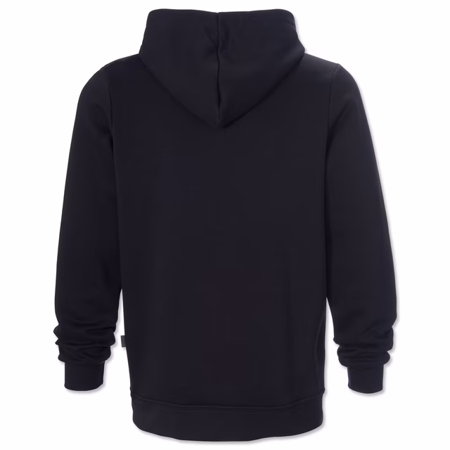 schwarze Rückseite des Hoodies