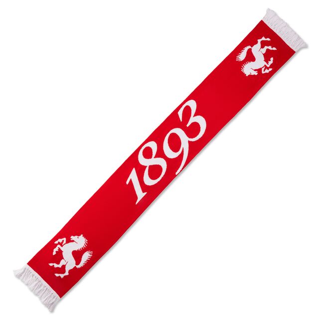Schal in rot mit Stuttgarter Rössle und Schriftzug 1893