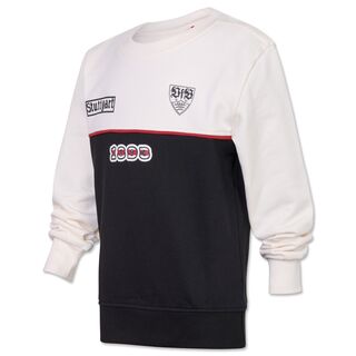 schwarz-weißer Sweater mit VfB Wappen, Aufschrift Stuttgart und 1893
