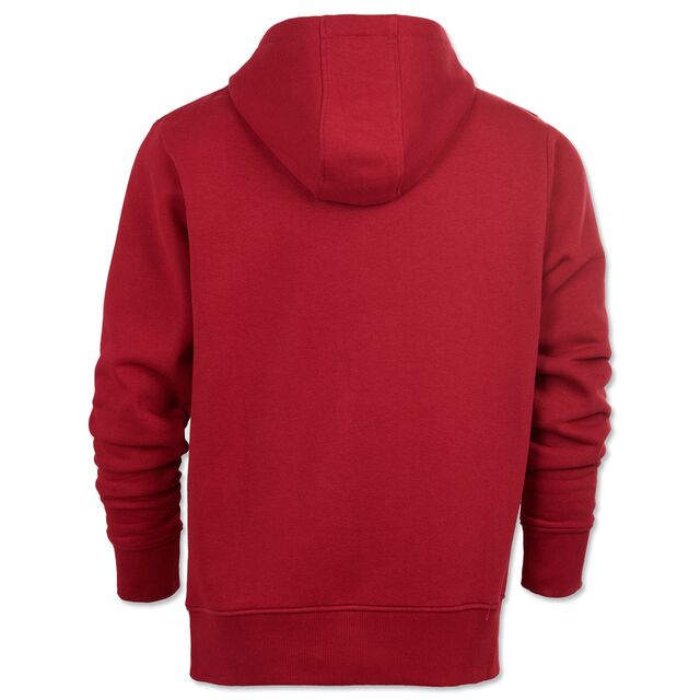 rote Rückseite des Hoodies