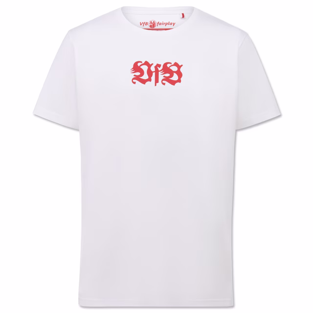 weißes T-Shirt mit rotem VfB Logo