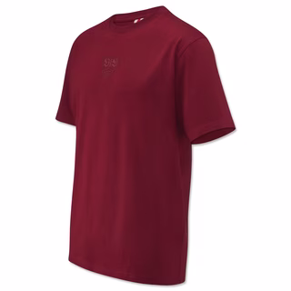 T-Shirt in Bordeauxrot mit VfB Wappen in der Mitte 