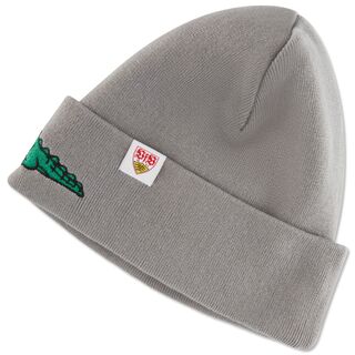 graue Beanie mit schlafendem Fritzle und kleinem VfB Wappen