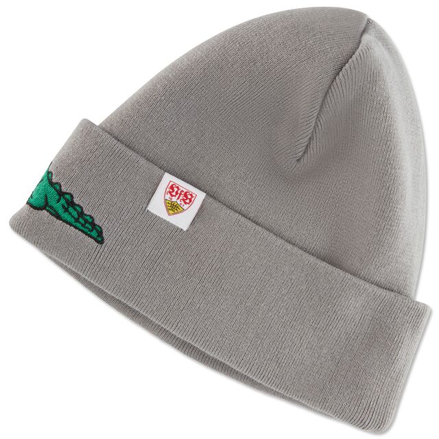 graue Beanie mit schlafendem Fritzle und kleinem VfB Wappen