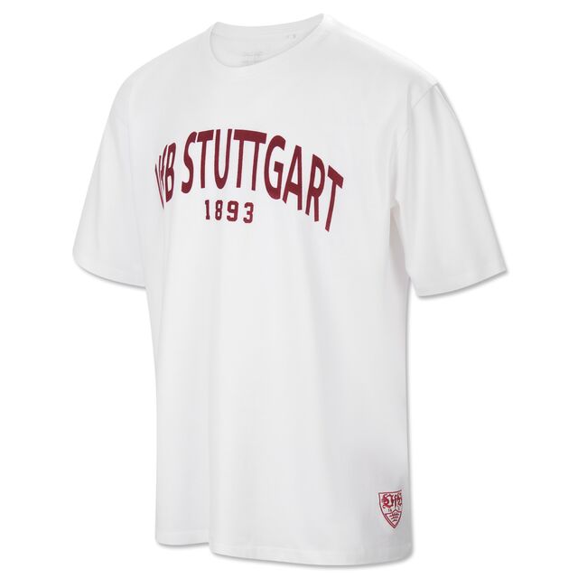 weißes oversized T-Shirt mit roter Aufschrift Stuttgart 1893