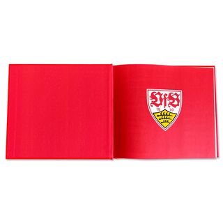 aufgeschlagenes Seite mit VfB Wappen im Freundebuch