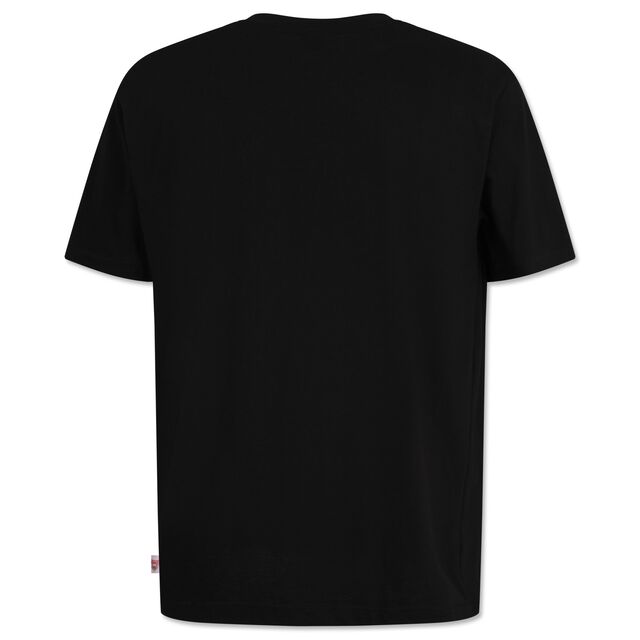 schwarze Rückseite des T-Shirts