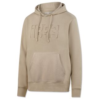 beigefarbener Hoodie mit Kängurutaschen und eingestickter 1893 auf der Vorderseite