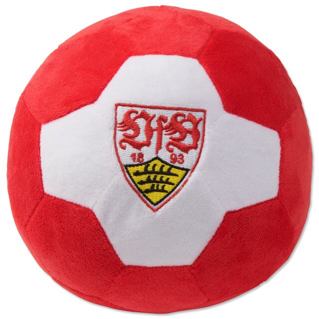 weiß-roter Plüschball mit VfB Wappen