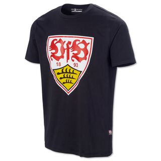 schwarzes T-Shirt mit großem VfB Wappen