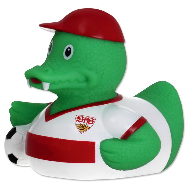 Fritzle mit VfB Heimtrikot als Badeente