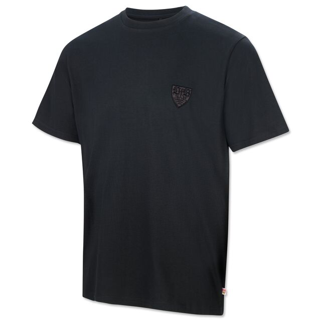 T-Shirt mit grau-schwarzem Farbverlauf und VFB Wappen auf der Brust
