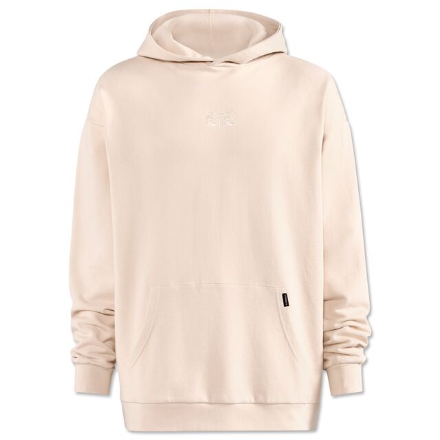 beigefarbener Hoodie mit kleinem VfB Logo und Seitentaschen