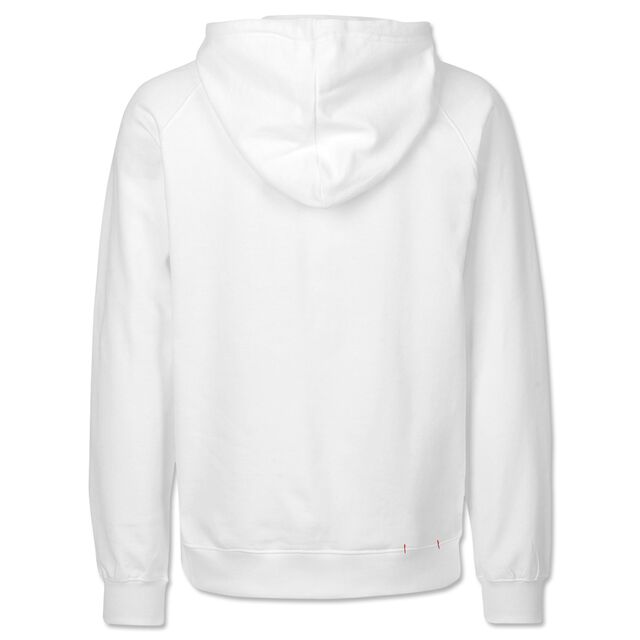 weiße Rückseite des Hoodies