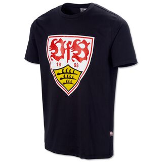 schwarzes T-Shirt mit großem VfB Wappen