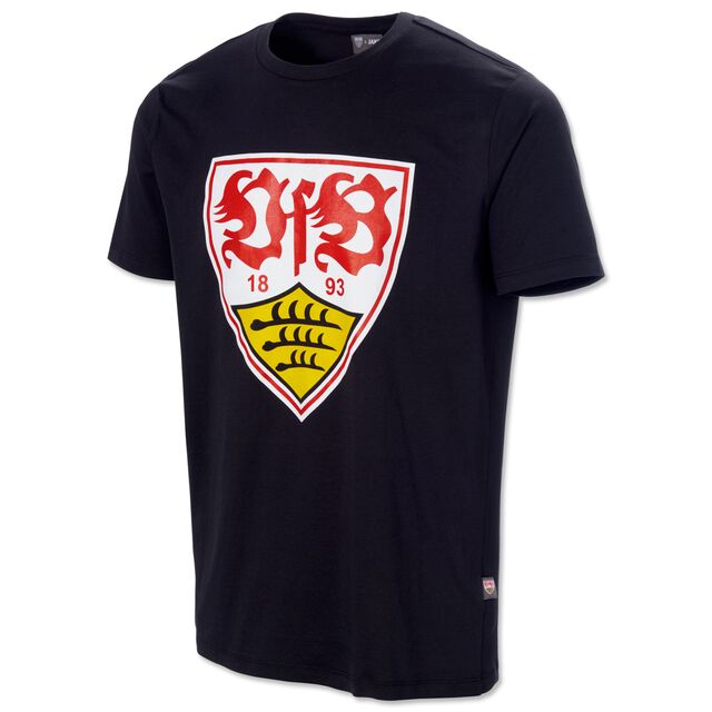 schwarzes T-Shirt mit großem VfB Wappen