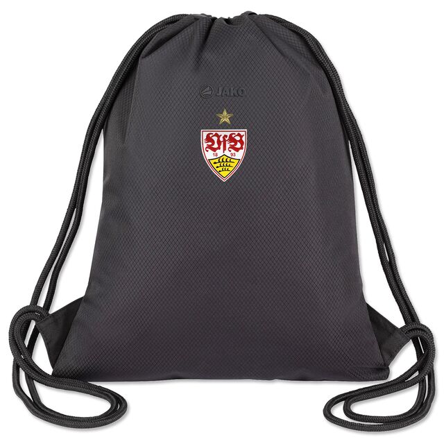 schwarzer Gymsack mit Jako Logo und VfB Wappen