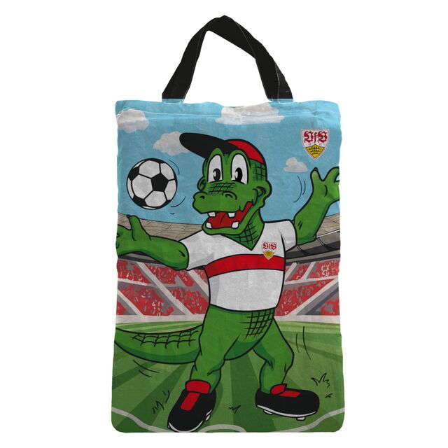 Tragetasche mit Bild von Fritzle im Stadion